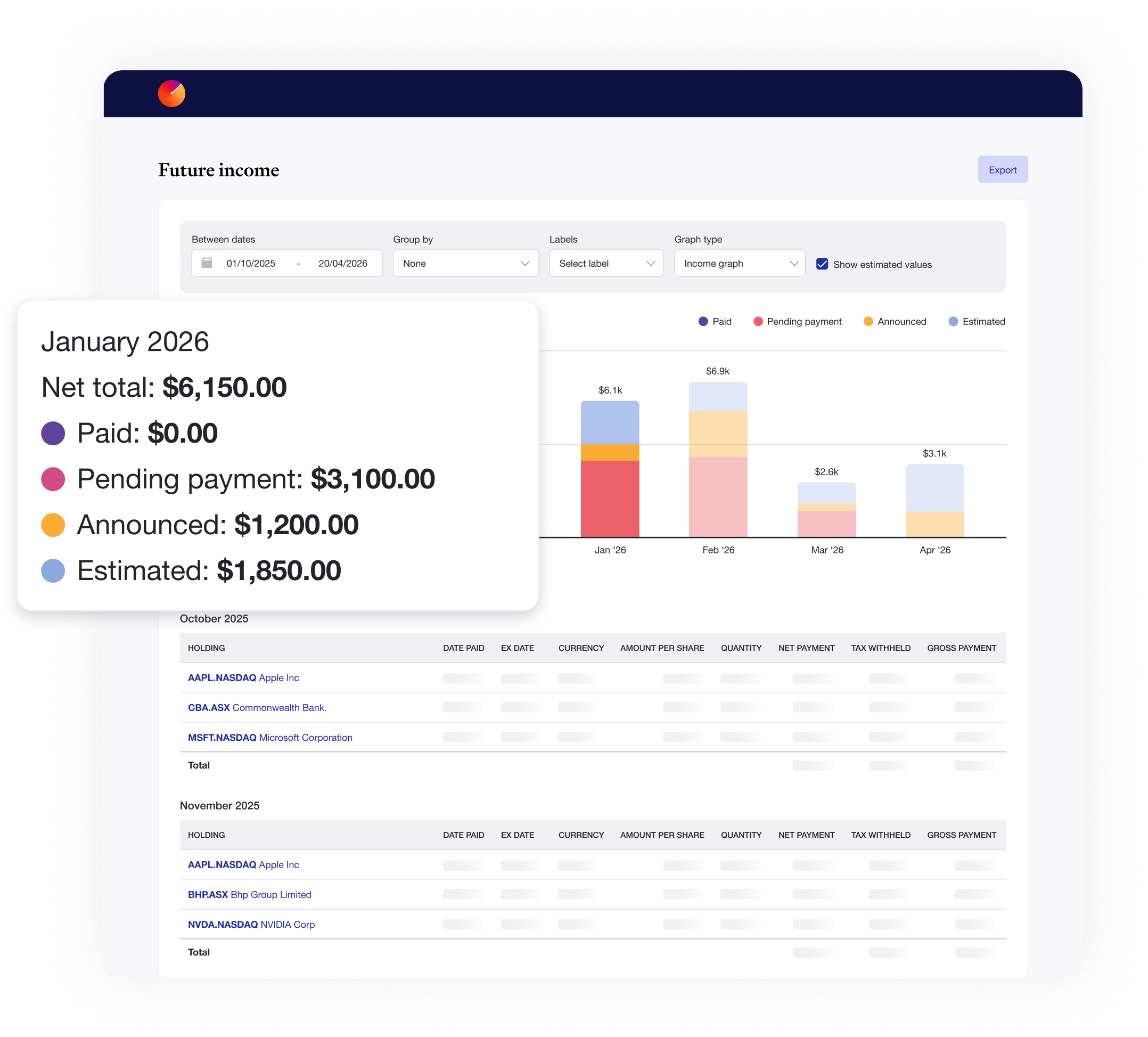 Simplify your dividend tracking